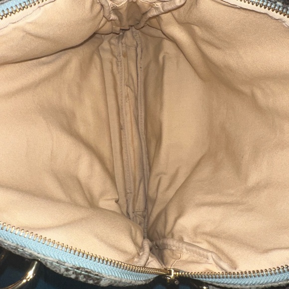 Large Via Spiga Snake print Shoulder bag 3 compartment bonus strap - Picture 5 of 12